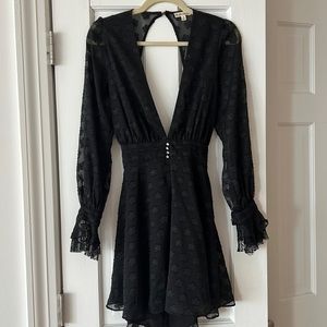 For Love and Lemons Short Floral Appliqué Dress